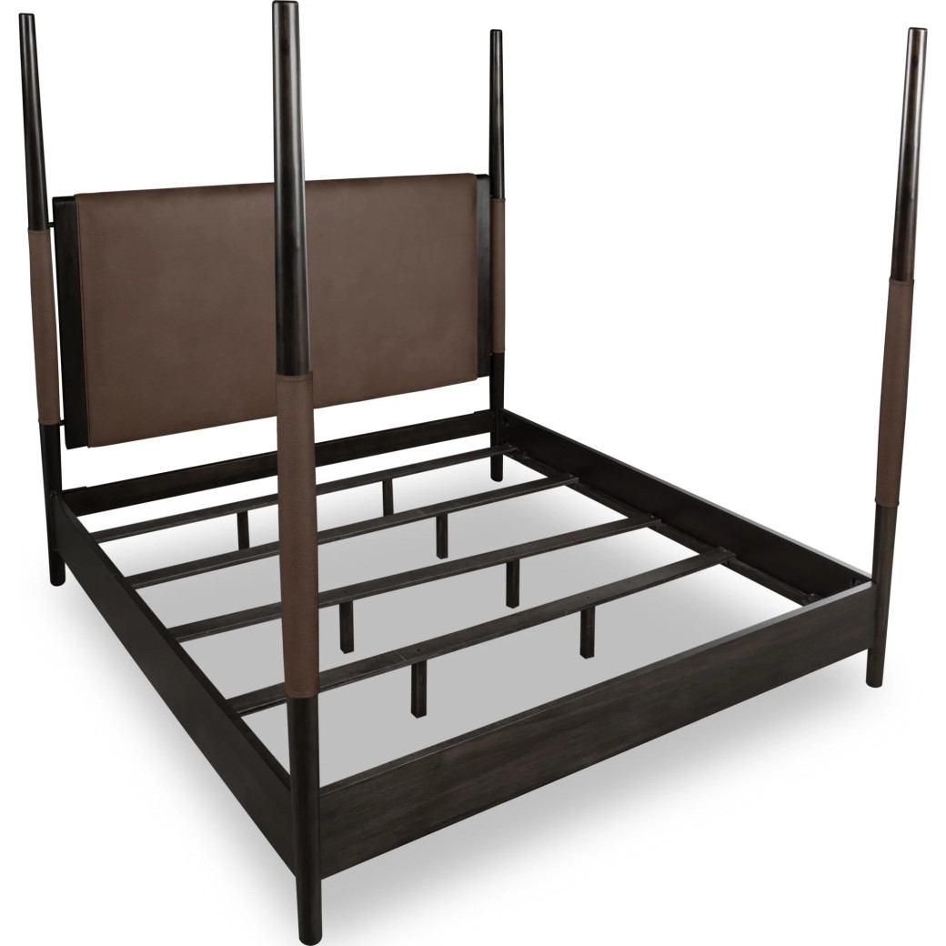 5PC Queen Size Poster Bed Set – Contemporary Style in Deep Rich Black | Koko Collection by Modus Furniture