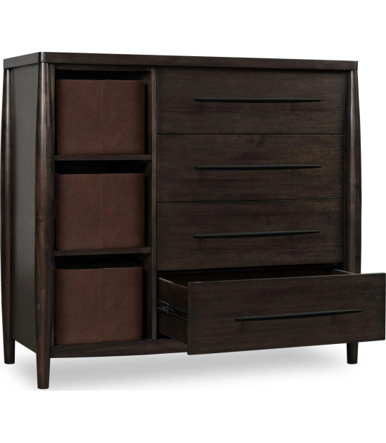 5PC Queen Size Poster Bed Set – Contemporary Style in Deep Rich Black | Koko Collection by Modus Furniture