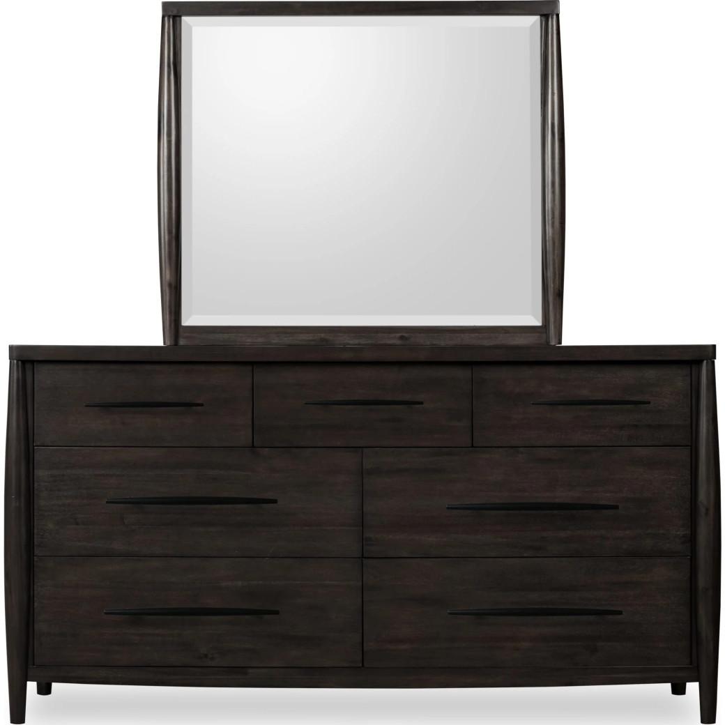 5PC Queen Size Poster Bed Set – Contemporary Style in Deep Rich Black | Koko Collection by Modus Furniture
