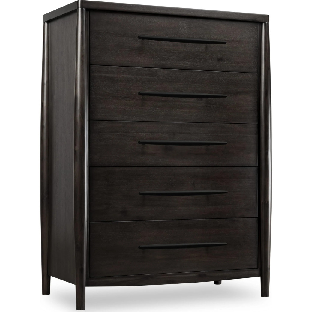 5PC Queen Size Poster Bed Set – Contemporary Style in Deep Rich Black | Koko Collection by Modus Furniture