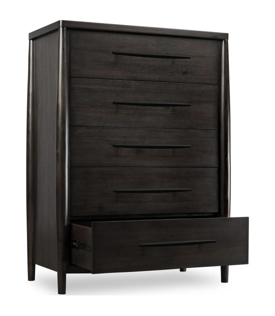 5PC Queen Size Poster Bed Set – Contemporary Style in Deep Rich Black | Koko Collection by Modus Furniture