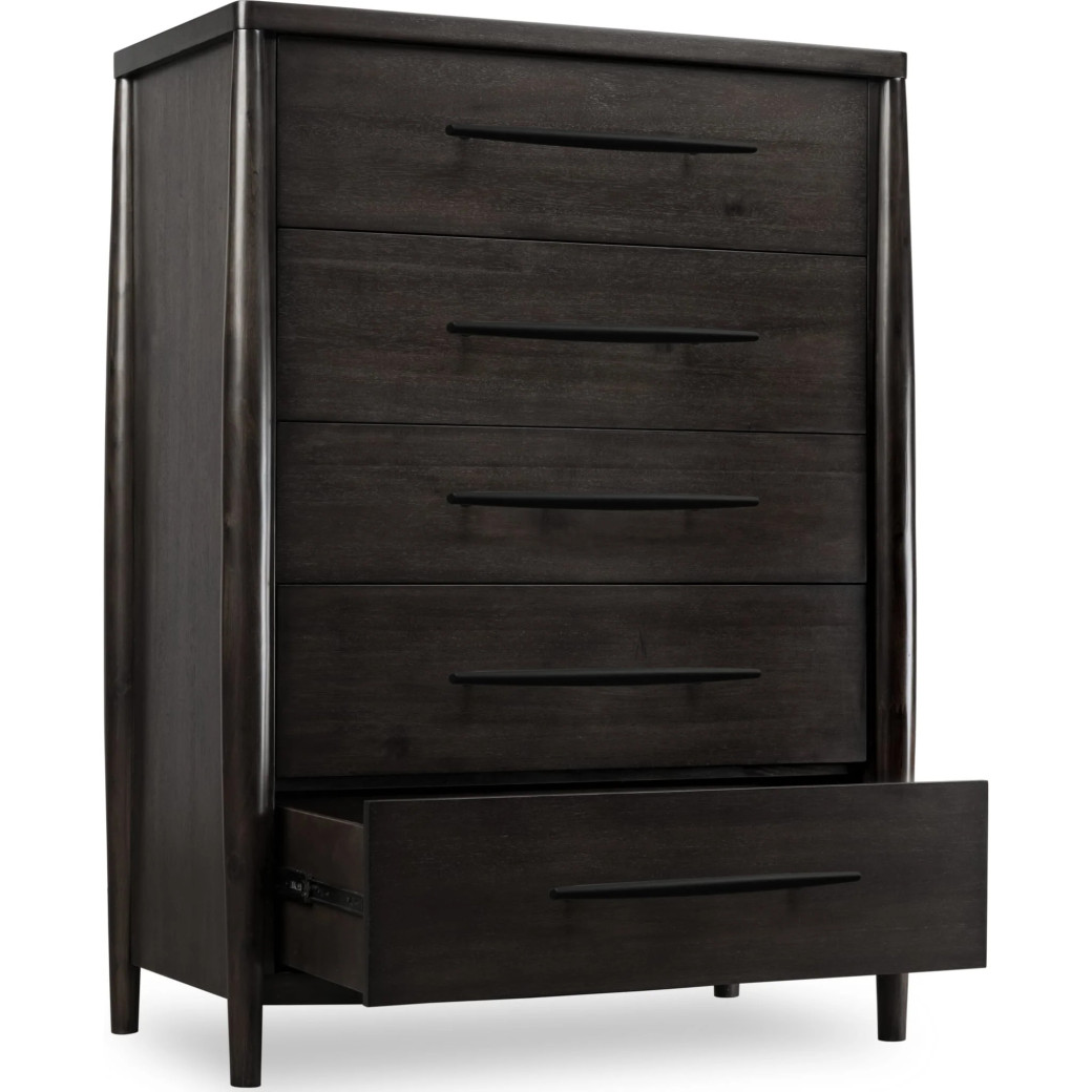5PC Queen Size Poster Bed Set – Contemporary Style in Deep Rich Black | Koko Collection by Modus Furniture