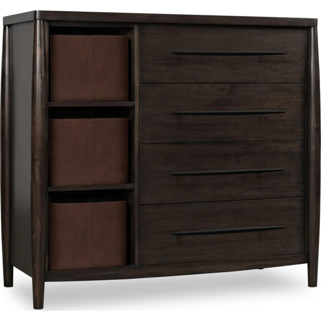 5PC Queen Size Poster Bed Set – Contemporary Style in Deep Rich Black | Koko Collection by Modus Furniture