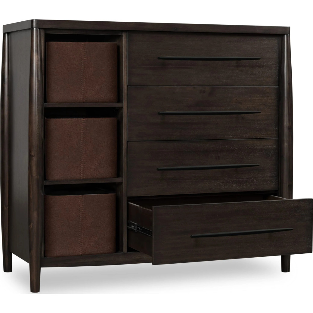 5PC Queen Size Poster Bed Set – Contemporary Style in Deep Rich Black | Koko Collection by Modus Furniture