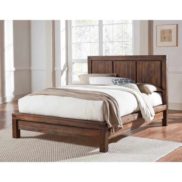 5-Piece Full-Size Bedroom Set – Rustic Modern Style in Brick Brown Finish | Meadow Collection by Modus Furniture