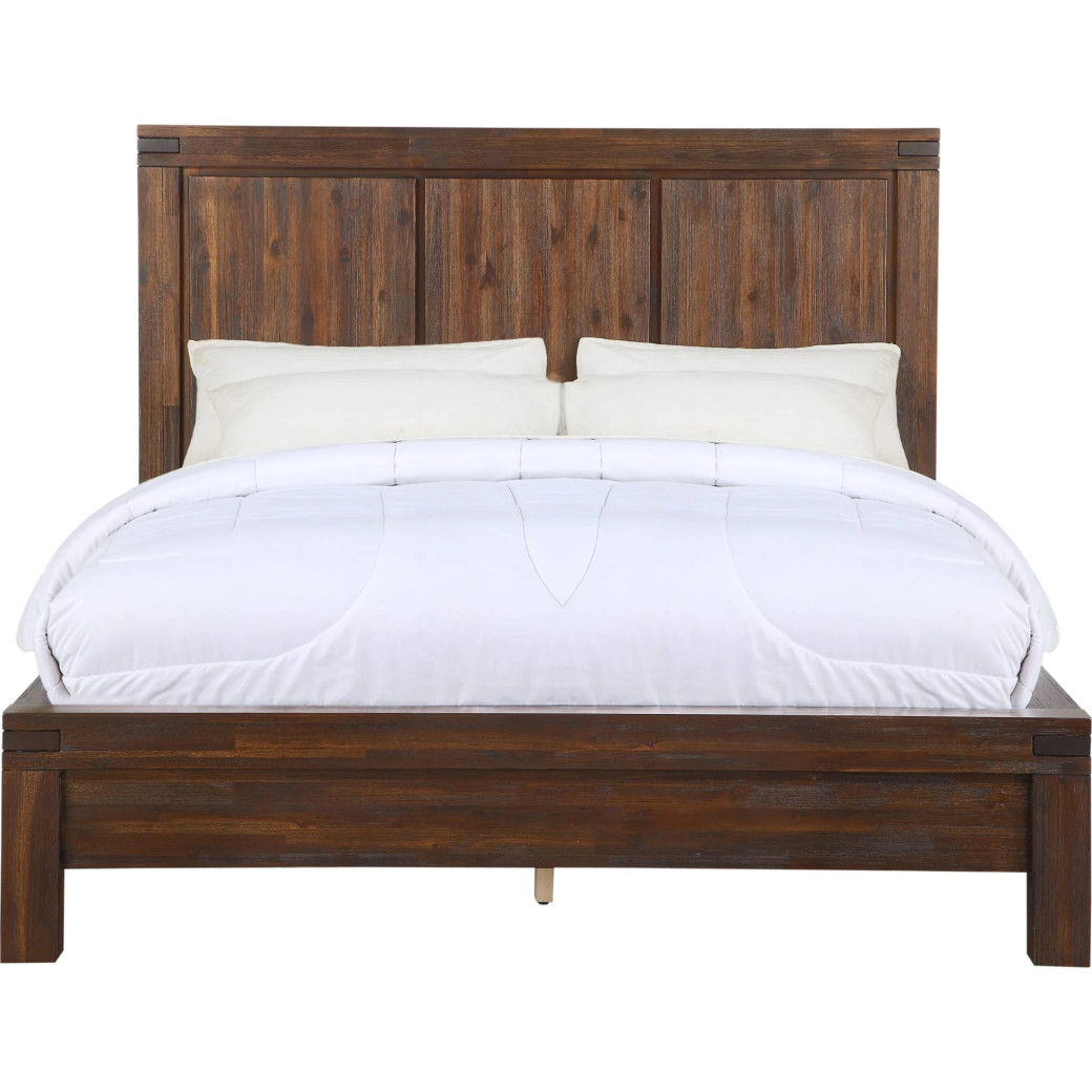 5-Piece Full-Size Bedroom Set – Rustic Modern Style in Brick Brown Finish | Meadow Collection by Modus Furniture
