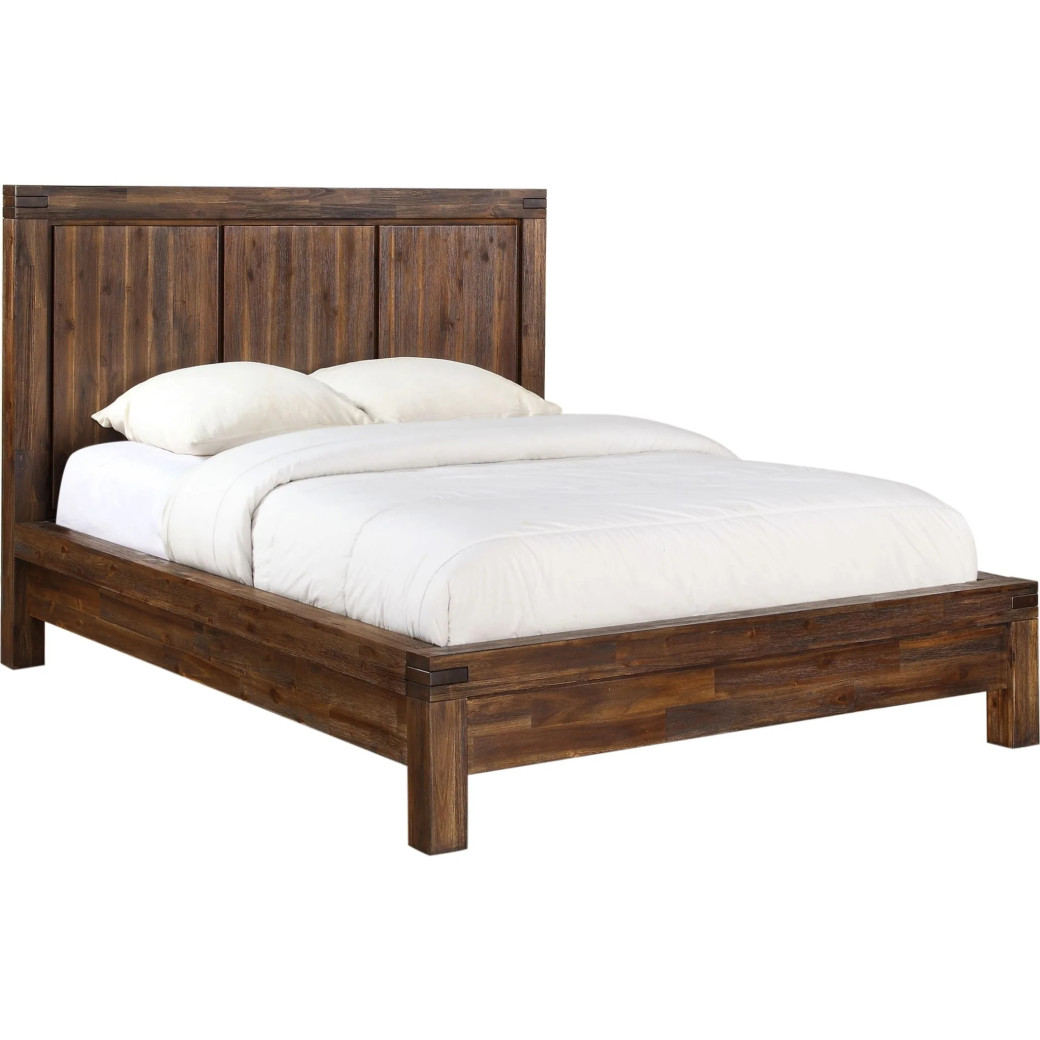 5-Piece Full-Size Bedroom Set – Rustic Modern Style in Brick Brown Finish | Meadow Collection by Modus Furniture