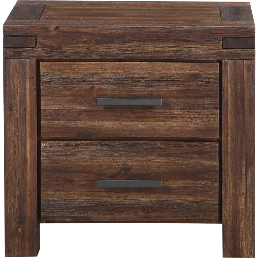 5-Piece Full-Size Bedroom Set – Rustic Modern Style in Brick Brown Finish | Meadow Collection by Modus Furniture