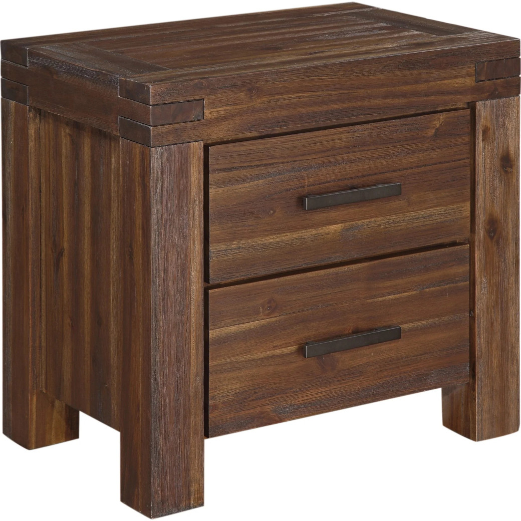 5-Piece Full-Size Bedroom Set – Rustic Modern Style in Brick Brown Finish | Meadow Collection by Modus Furniture