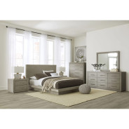 5Pc Full Size Bedroom Set in Light Gray – Rustic Modern Melbourne Collection by Modus Furniture