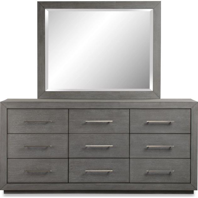 5Pc Full Size Bedroom Set in Light Gray – Rustic Modern Melbourne Collection by Modus Furniture