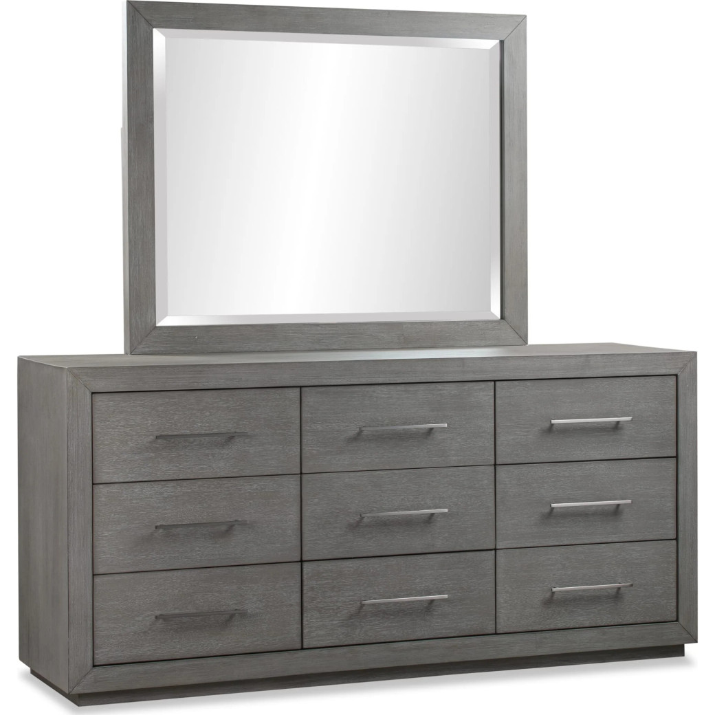 5Pc Full Size Bedroom Set in Light Gray – Rustic Modern Melbourne Collection by Modus Furniture