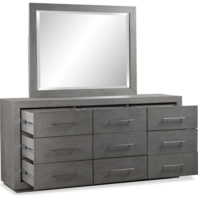 5Pc Full Size Bedroom Set in Light Gray – Rustic Modern Melbourne Collection by Modus Furniture