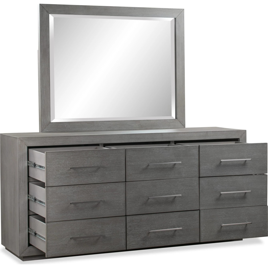 5Pc Full Size Bedroom Set in Light Gray – Rustic Modern Melbourne Collection by Modus Furniture