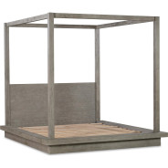 5Pc Full Size Canopy Bedroom Set in Light Gray – Rustic Modern Melbourne Collection by Modus Furniture