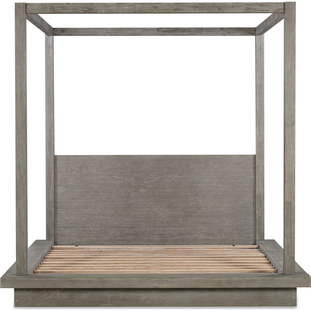 5Pc Full Size Canopy Bedroom Set in Light Gray – Rustic Modern Melbourne Collection by Modus Furniture