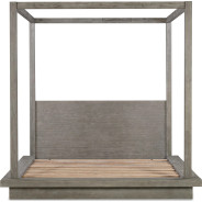 5Pc Full Size Canopy Bedroom Set in Light Gray – Rustic Modern Melbourne Collection by Modus Furniture