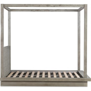 5Pc Full Size Canopy Bedroom Set in Light Gray – Rustic Modern Melbourne Collection by Modus Furniture