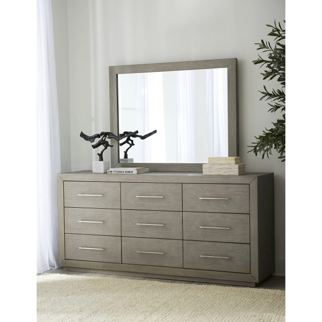 5Pc Full Size Canopy Bedroom Set in Light Gray – Rustic Modern Melbourne Collection by Modus Furniture