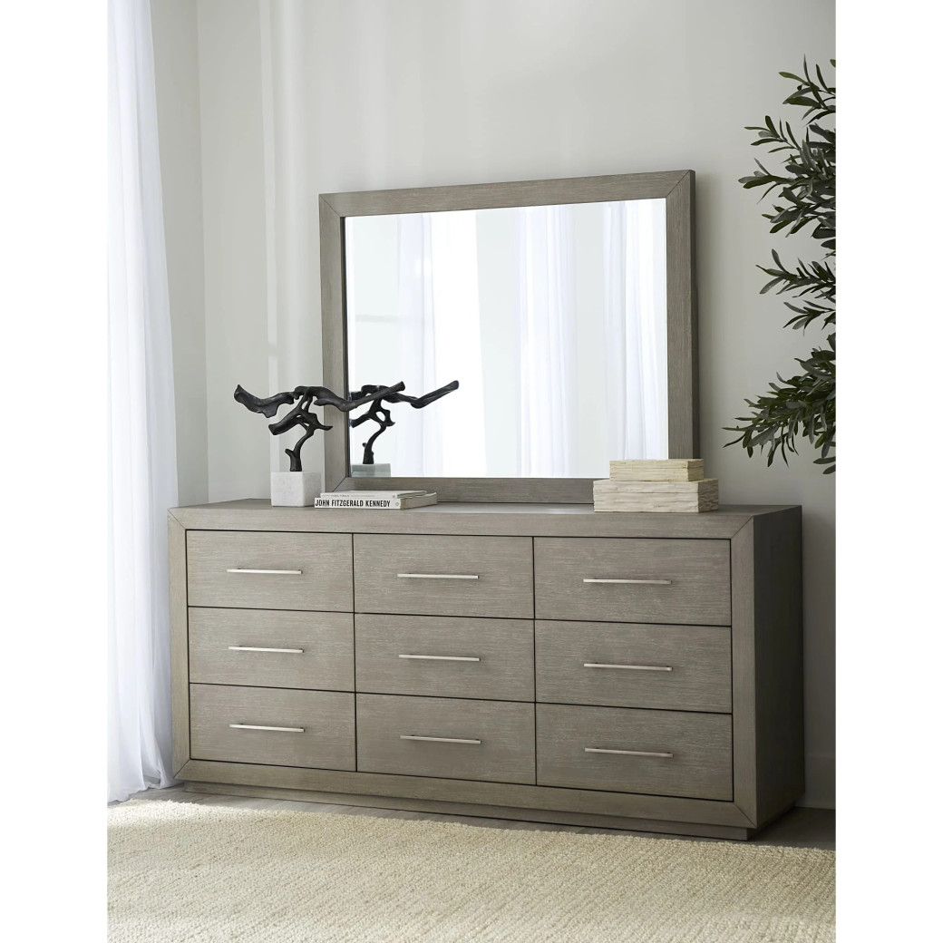 5Pc Full Size Canopy Bedroom Set in Light Gray – Rustic Modern Melbourne Collection by Modus Furniture