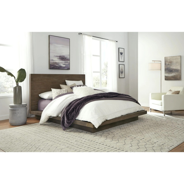 5PC Full Size Bedroom Set Rustic Modern Style in Dark Pine .Melbourne Collection By Modus Furniture