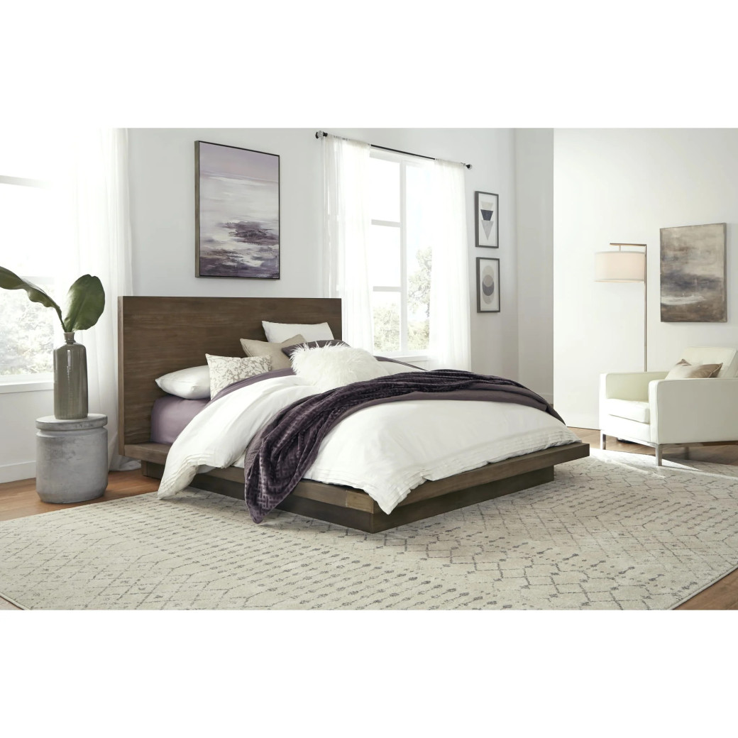 5PC Full Size Bedroom Set Rustic Modern Style in Dark Pine .Melbourne Collection By Modus Furniture
