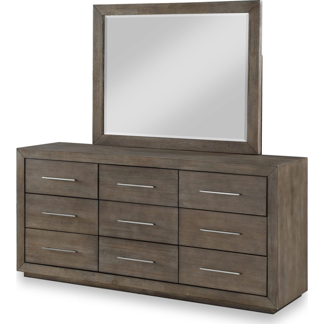 5PC Full Size Bedroom Set Rustic Modern Style in Dark Pine .Melbourne Collection By Modus Furniture