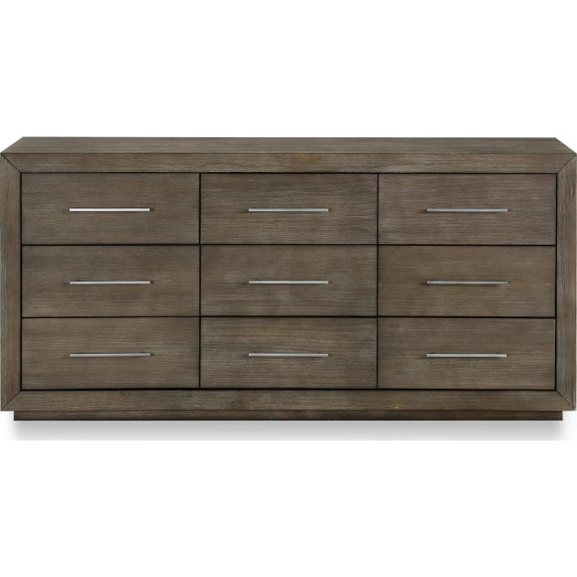 5PC Full Size Bedroom Set Rustic Modern Style in Dark Pine .Melbourne Collection By Modus Furniture