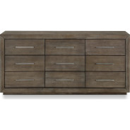 5PC Full Size Bedroom Set Rustic Modern Style in Dark Pine .Melbourne Collection By Modus Furniture