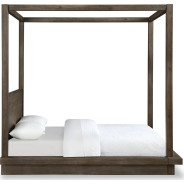 5PC Full Size Canopy Bed Set Rustic Modern Style in Dark Pine .Melbourne Collection By Modus Furniture