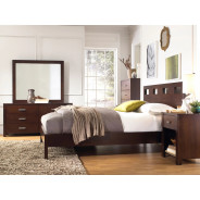 5Pc Full Size Bedroom Set in Chocolate Brown – Contemporary Riva Collection by Modus Furniture
