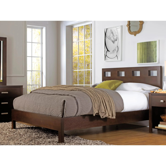5Pc Full Size Bedroom Set in Chocolate Brown – Contemporary Riva Collection by Modus Furniture