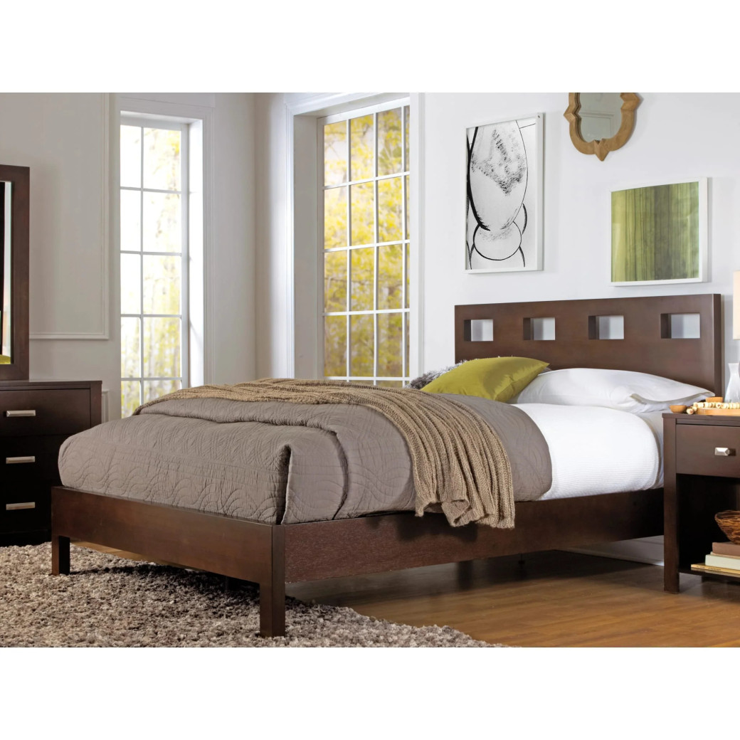 5Pc Full Size Bedroom Set in Chocolate Brown – Contemporary Riva Collection by Modus Furniture