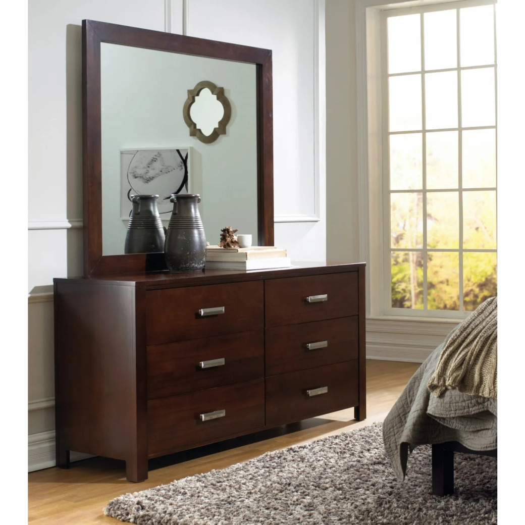 5Pc Full Size Bedroom Set in Chocolate Brown – Contemporary Riva Collection by Modus Furniture
