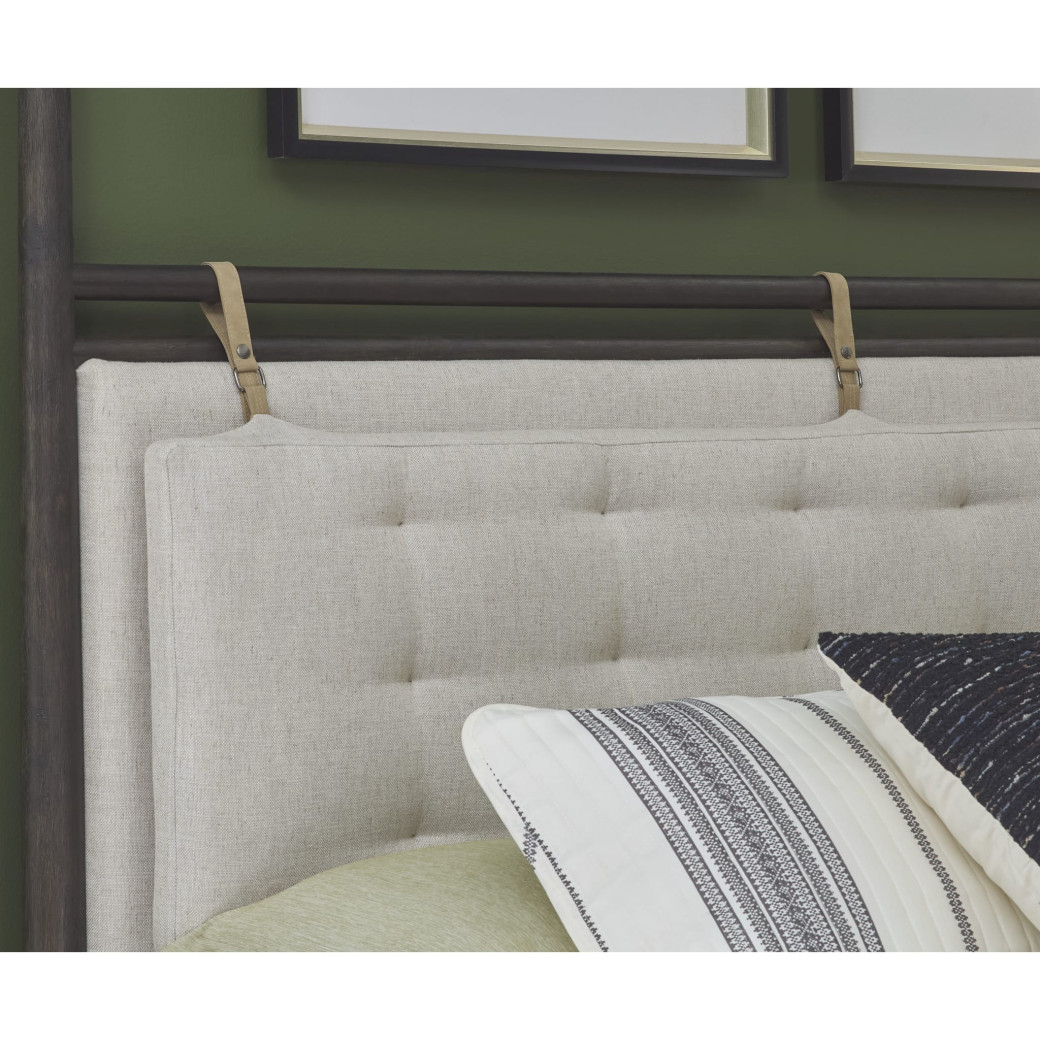 5Pc Full Size Poster Bed Set in Yin & Turtle Dove Linen – Rockport Collection by Modus Furniture