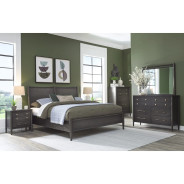 5-Piece Queen Bedroom Set – Rockport Collection Modern Farmhouse Style in Yin & Turtle Dove Linen by Modus Furniture