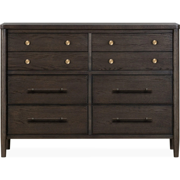 5-Piece Queen Bedroom Set – Rockport Collection Modern Farmhouse Style in Yin & Turtle Dove Linen by Modus Furniture
