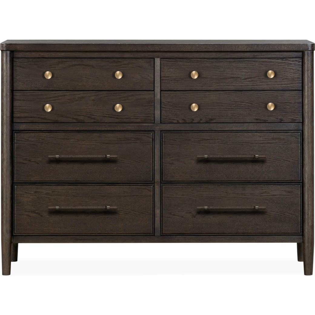 5-Piece Queen Bedroom Set – Rockport Collection Modern Farmhouse Style in Yin & Turtle Dove Linen by Modus Furniture