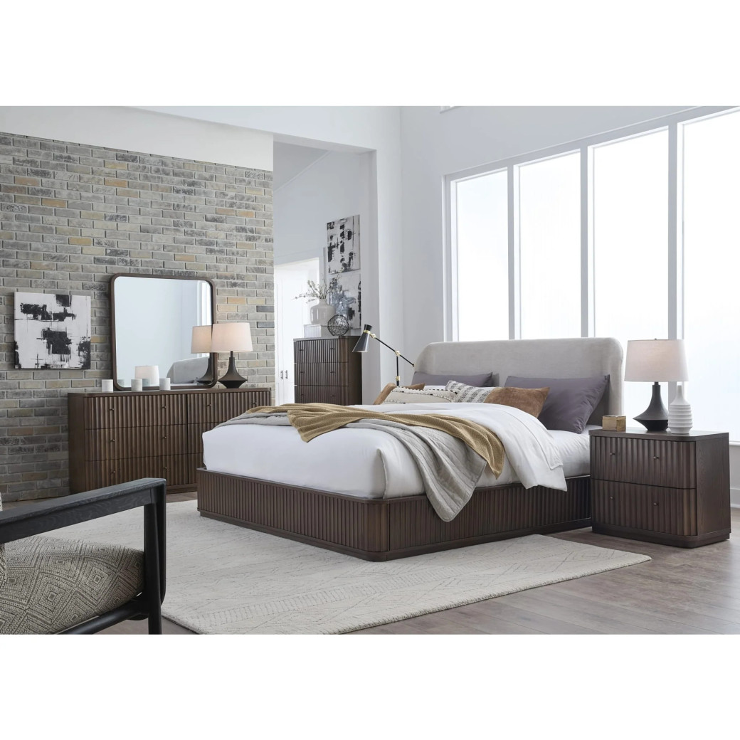 5-Piece Full Fluted Bedroom Set – Penny Collection Contemporary Style by Modus Furniture