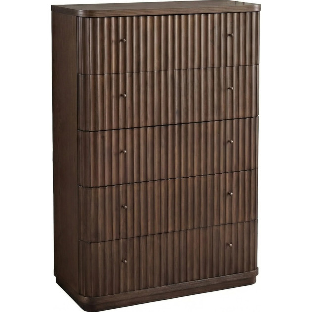 5-Piece Full Fluted Bedroom Set – Penny Collection Contemporary Style by Modus Furniture