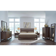 5-Piece Full Bedroom Set – Sol Collection Contemporary Style in Brown Spice Finish by Modus Furniture