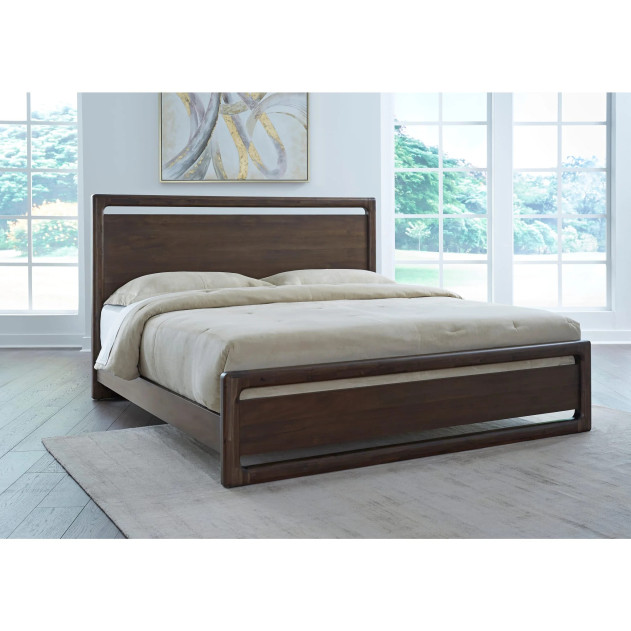 5-Piece Full Bedroom Set – Sol Collection Contemporary Style in Brown Spice Finish by Modus Furniture