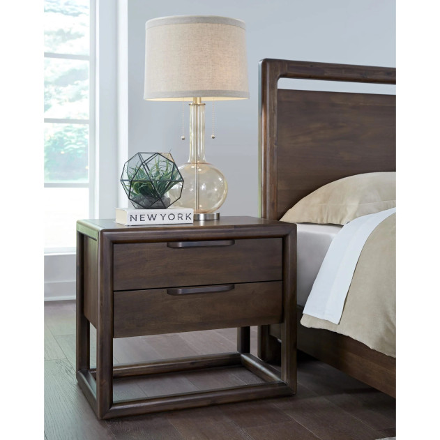 5-Piece Full Bedroom Set – Sol Collection Contemporary Style in Brown Spice Finish by Modus Furniture