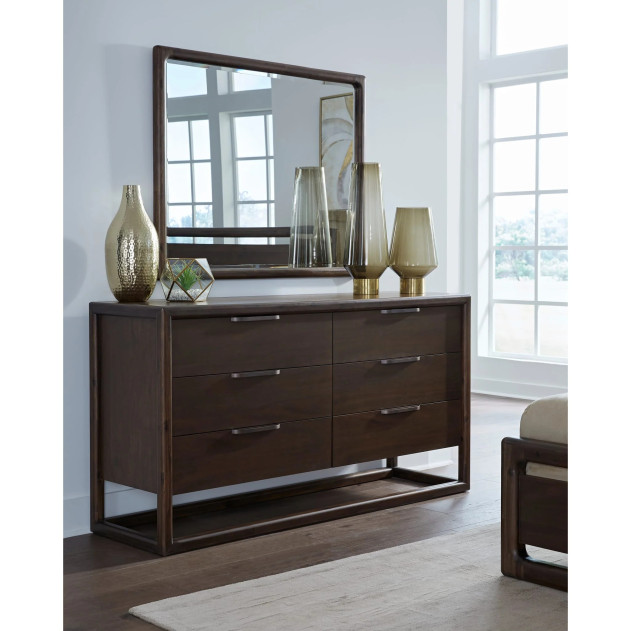 5-Piece Full Bedroom Set – Sol Collection Contemporary Style in Brown Spice Finish by Modus Furniture