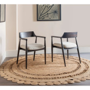 5Pc Round Dining Set in solid Mango wood in Honey Date Finish Contemporary Style By Modus Furniture