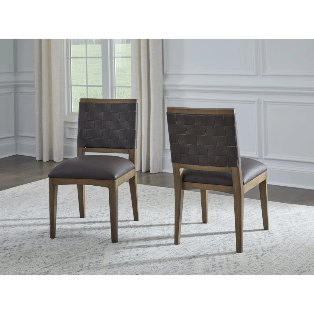 Arden 6-Piece Mid-Century Modern Dining Set – 84/102" Extending Table, 4 Upholstered Chairs & Bench by Modus Furniture