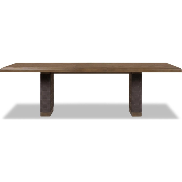 Arden 6-Piece Mid-Century Modern Dining Set – 84/102" Extending Table, 4 Upholstered Chairs & Bench by Modus Furniture