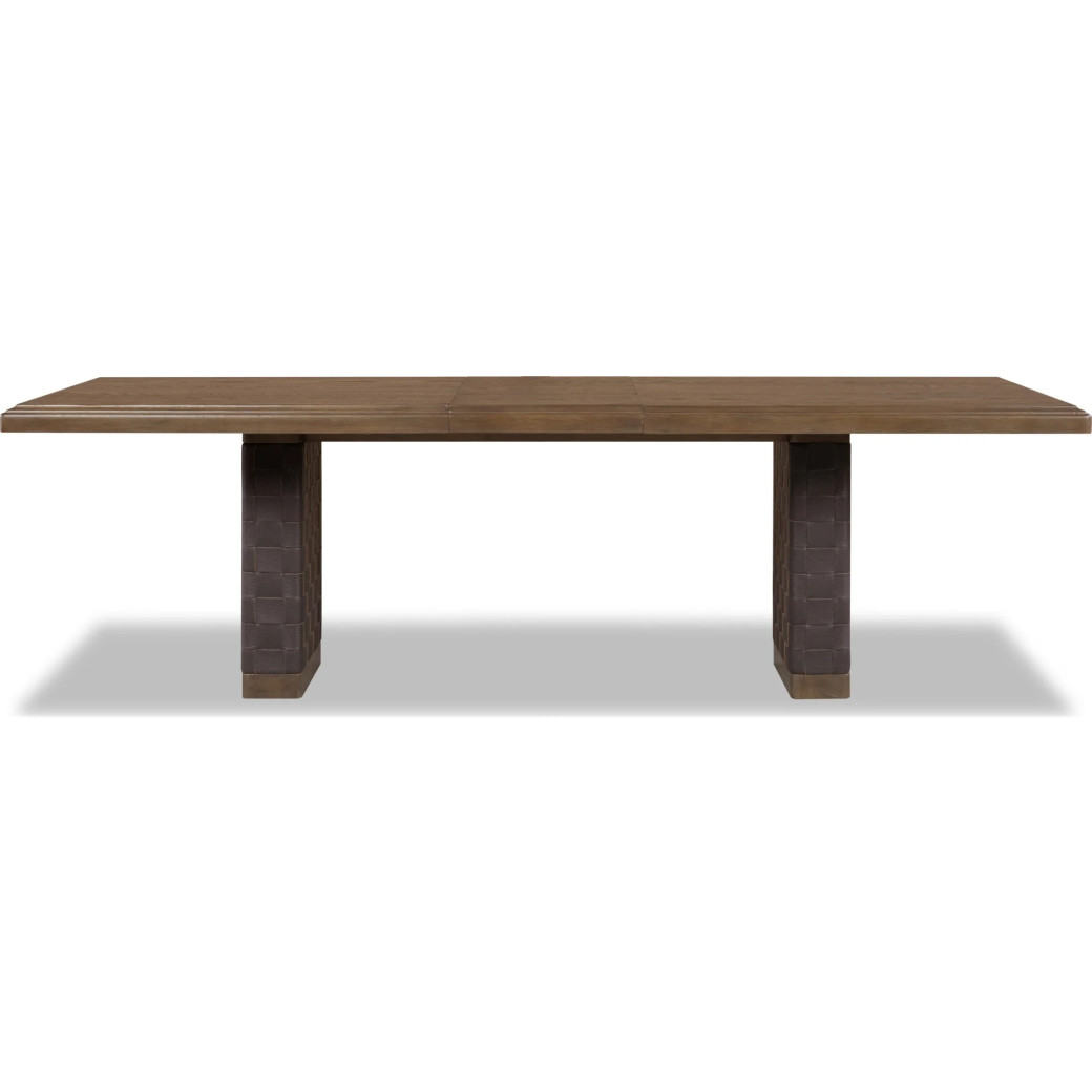 Arden 6-Piece Mid-Century Modern Dining Set – 84/102" Extending Table, 4 Upholstered Chairs & Bench by Modus Furniture