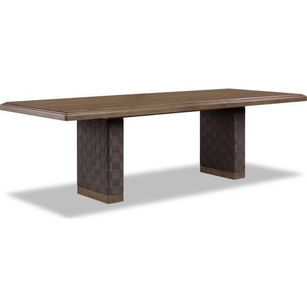 Arden 6-Piece Mid-Century Modern Dining Set – 84/102" Extending Table, 4 Upholstered Chairs & Bench by Modus Furniture
