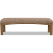 Arden 6-Piece Mid-Century Modern Dining Set – 84/102" Extending Table, 4 Upholstered Chairs & Bench by Modus Furniture